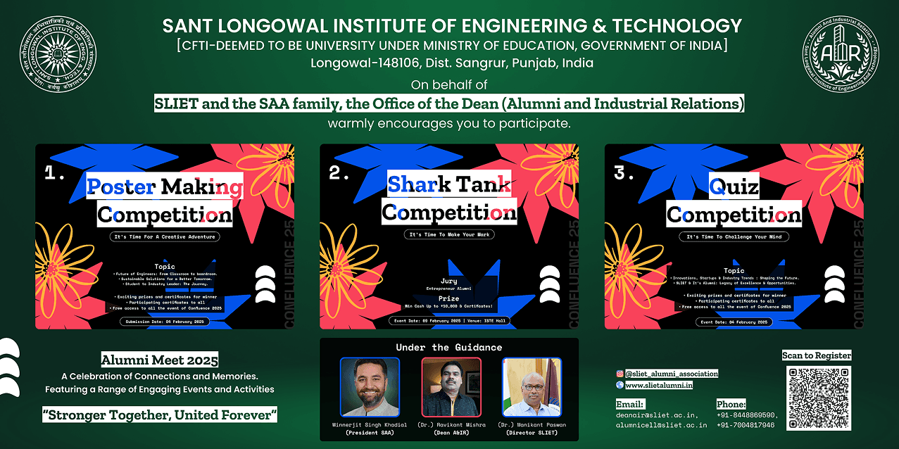 SLIET Alumni Association | Poster Making, Shark Tank and Competitions